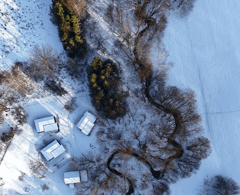 Stare Sady Kopytówka zimą - domki całoroczne w Małopolsce